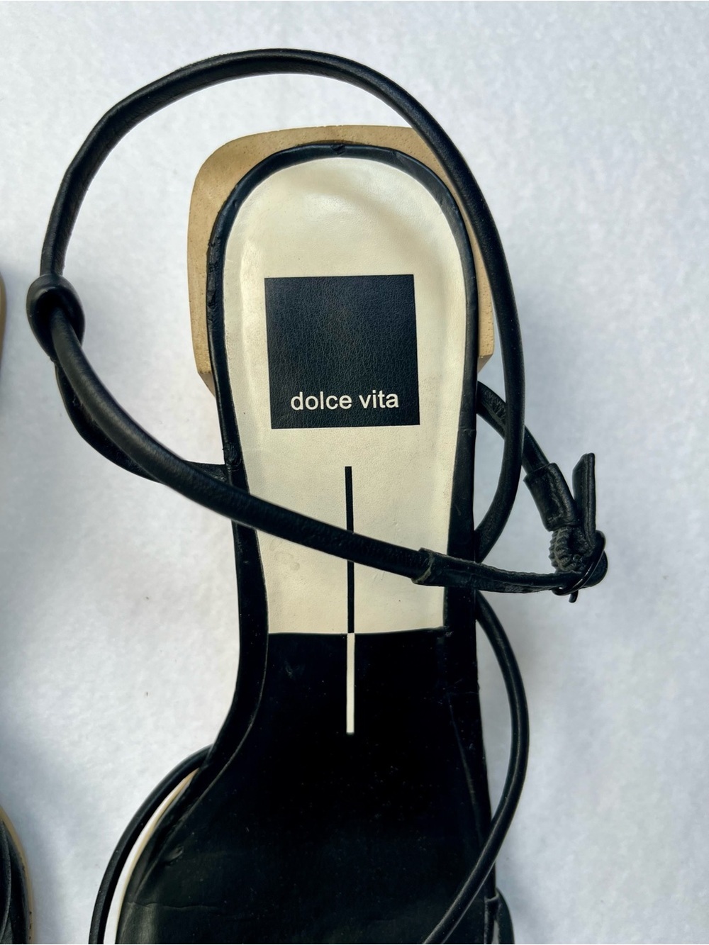 Dolce Vita Leather Zayla Wooden Block Heel Strappy Sandals size 8 - Picture 13 of 16